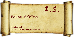 Pakot Sára névjegykártya